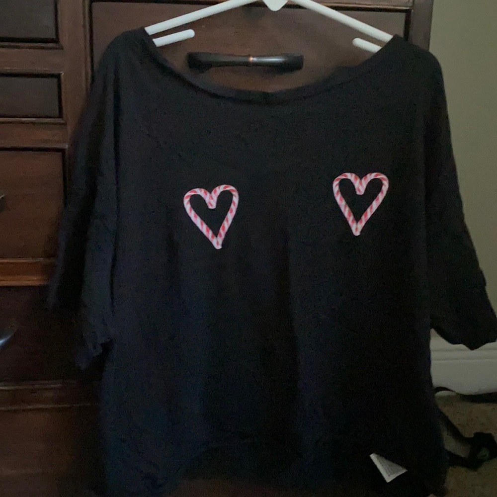 forever 21 christmas cropped tee